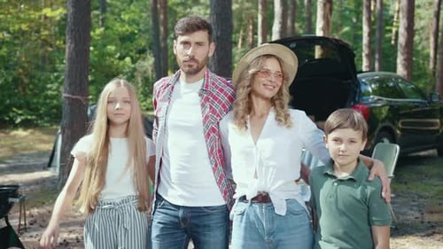 Family Adventure in Nature Enjoying a FunFilled Day Out Together in the Beautiful Woods