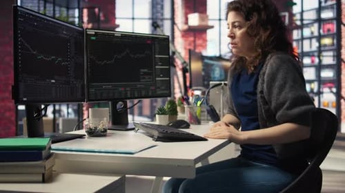 Day Trader Feeling Worried and Stressed Looking at Monetary Losses