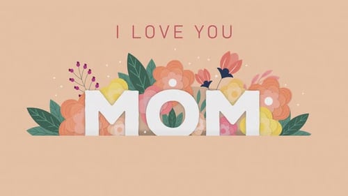 Happy Mother's Day Text Reveal with Floral Animation
