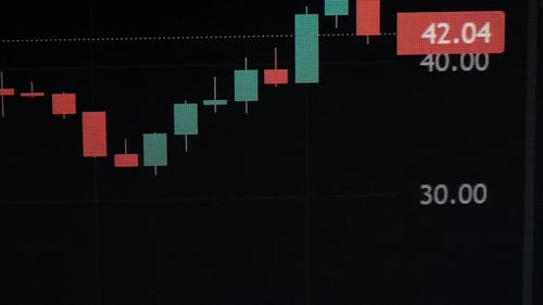 Stock Market Chart of Solana Currency on a Laptop Screen