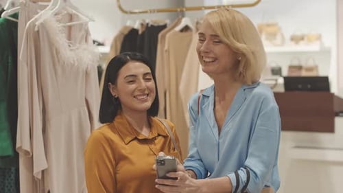 Portrait of Female Friends in Fashion Boutique