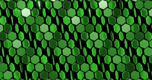 Grünes Glasstech-Sechseckmuster mit 4K-Schleife