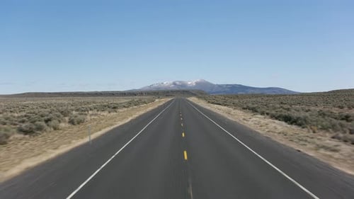 Oregon Circa-2020. Stabilized Driving of Highway Road in Oregon. With