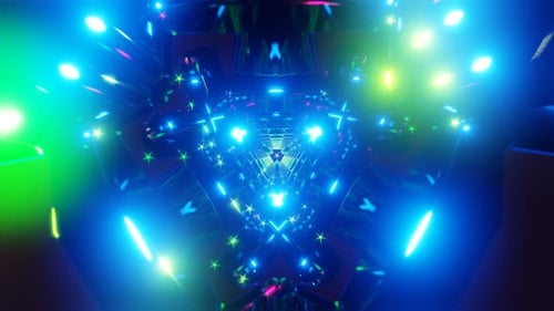 Geometrische Übergänge und Strobe-Lichteffekte in einer nahtlosen abstrakten Schleife