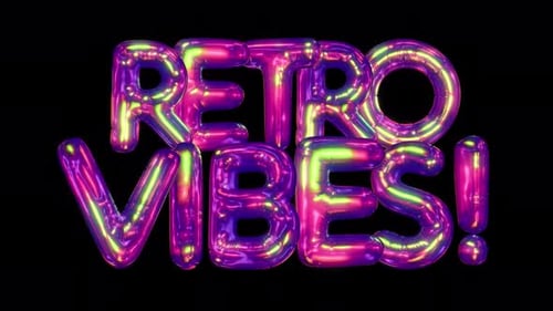 3D Retro Vibes Iridescent Text Reveal