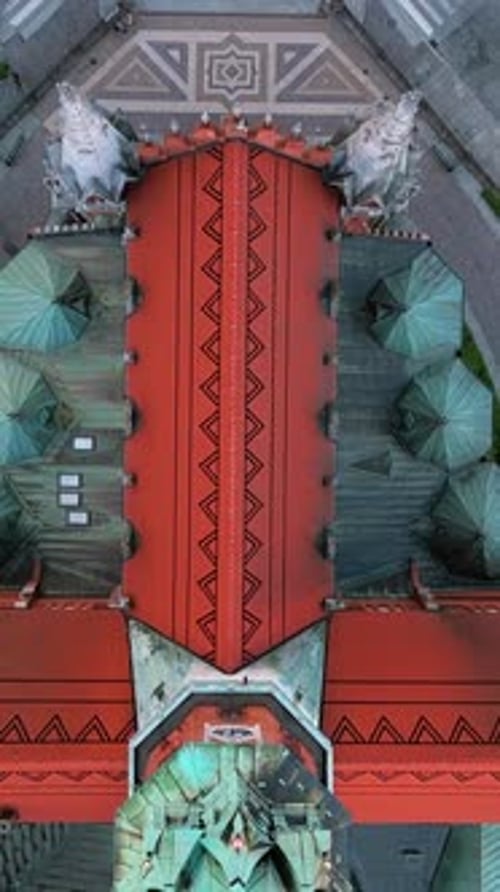 Topdown View on Saint Joseph's Church and Podgorze Square in Krakow