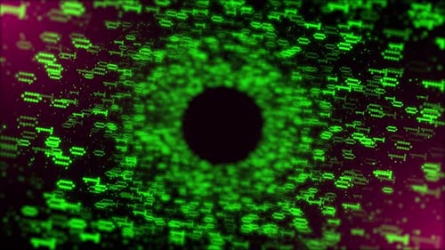 Binary Code Tunnel Animation Abstract Data Transfer Background. Futuristic Binary Code 0,1 Computer