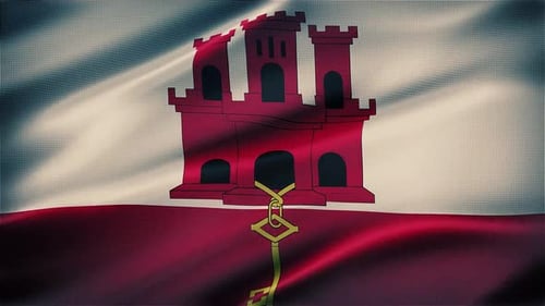Realistic Waving Gibraltar Flag Loop Animation