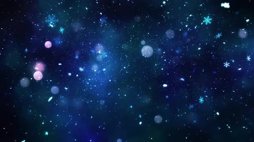 Animated Winter Snowflakes And Bokeh Lights Background Loop