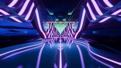 fond cinématographique rétro wave, rendu 3D, boucle infinie