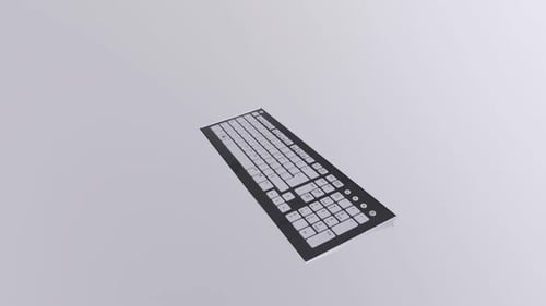 Computer Keyboard 3d object rotating loop
