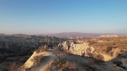 Aerial View of Dramatic Desert Rock Formations