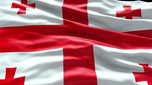 Georgia Flag Waving Seamless Loop Motion Graphic