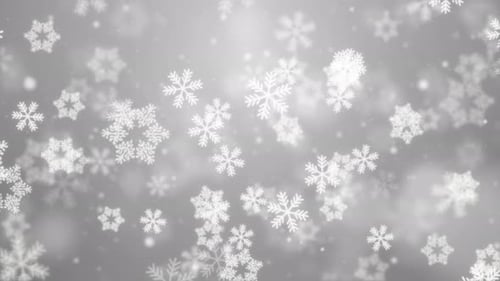 White Glittering Glitter Stars And Snow Snowflakes Particles Motion