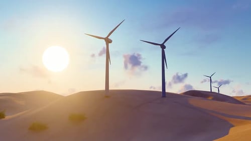 Wind Power Generation Facilities In The Desert Delay