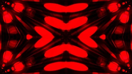 Red And Orange Kaleidoscopic Abstract Neon Glow Pattern Background Vj Loop In 4K