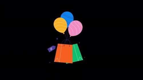 Animated Shopping Bags and Balloons for Sales Promotions
