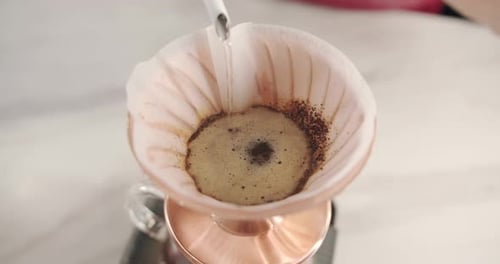 Barista Making Latte Art in Specialty Coffee Shop