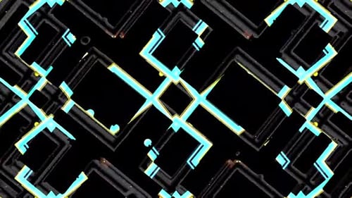 Dynamic Abstract Geometric Glowing Lines Background