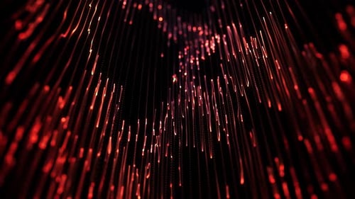 Dynamic Futuristic Red Particle Wave Background Loop