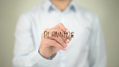 Planen Schreiben auf transparentem Bildschirm