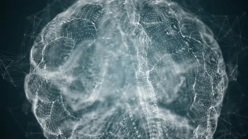 3D Render of Digital Human Brain Neural Network and Artificial Intelligence AI Concept Machine Deep