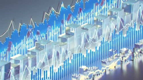 Égaliseur de musique Blue Sound Wave. Animation de rendu 3D en boucle fluide