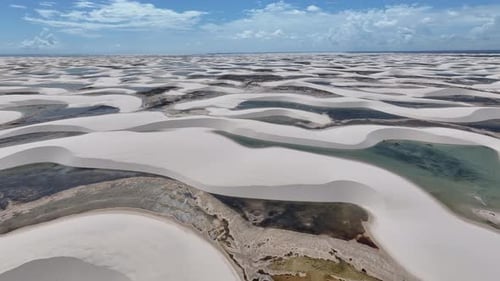 Aerial View of Sand Dunes and Lagoons