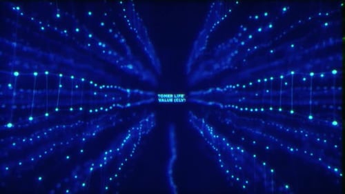 Futuristic Digital Grid Tunnel with Text Reveal