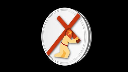 Easter Cross 3d Icon Animation Loop