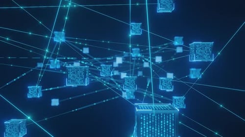 Abstract Blockchain Network Technology Digital Data