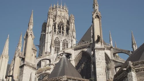 Beautiful Architecture of Rouen Cathedral in France