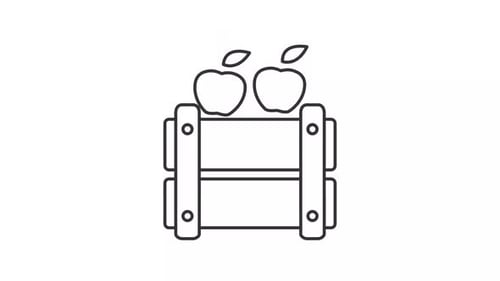 Animated crate of apples line icon