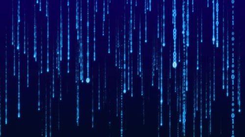 Pluie de chiffres binaires qui descendent