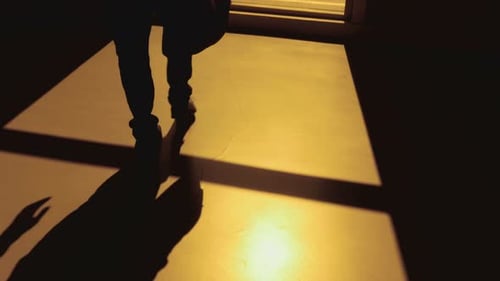 Business Passenger Waiting Inside Airport Gate for Airplane Flight Boarding