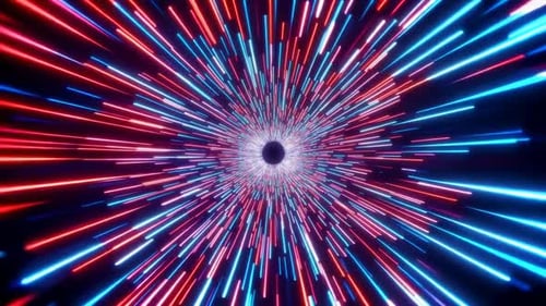 Fond de mouvement Hyperdrive futuriste avec du rouge fluo a