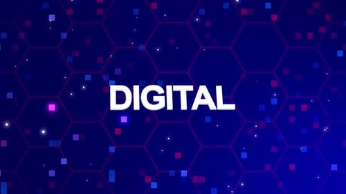 Futuristic Digital Hexagon Grid Background Animation