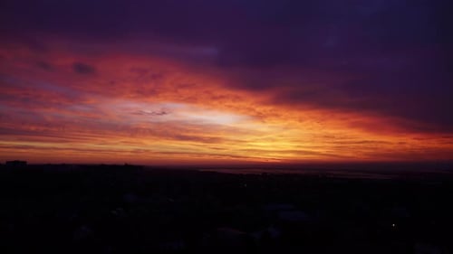 Timelapse of a Majestic Sunrise Over Sea and Lakes with Dramatic Cloudscape Colorful Clouds Moving