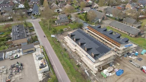 Aerial View of New Homes Under Construction
