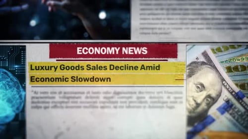 Luxury Goods Sales Decline Amid Economic Slowdown Economy Related Newspaper Headlines Style 02