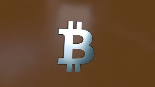 Stilisiertes Bitcoin-Symbol auf braunem Hintergrund