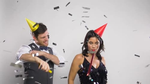 Couple celebrate together at a birthday party