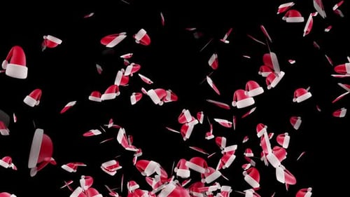 Falling Christmas Santa Hats Overlay