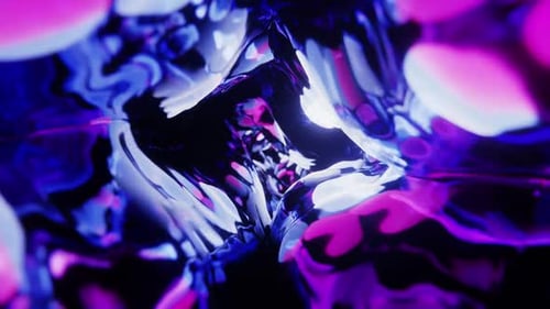 Vibrant Abstract Seamless Loop Through a Neon Liquid Tunnel