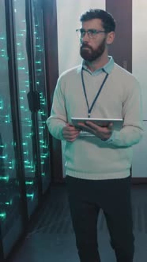 A Dedicated Professional Using a Tablet in a Contemporary Workspace Environment