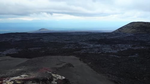 Aerial View of Icelandic Volcanic Lava Field Media