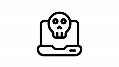 skull line icon animation