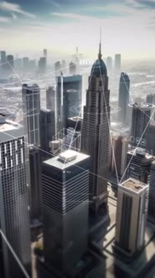 Network Connecting Modern Buildings in Business City Center