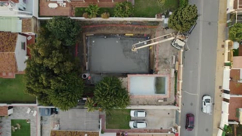 House Under Construction Receiving Concrete