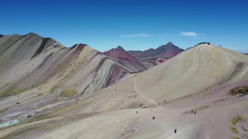 Rainbow Mountain Viniсunсa vue à vol d'oiseau.
Pérou
